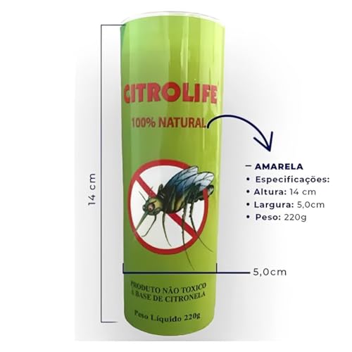 KIT 3 VELA REPELENTE CITRONELA NATURAL VOTIVA 7 DIAS CITROLIFE 220G NÃO TÓXICO VELAS A BASE DE CITRO