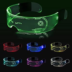 Coriver LED oplichtende bril, 7 kleuren bril oplichtende bril, festivalbril voor carnaval, cosplay, Halloween, cadeaus…
