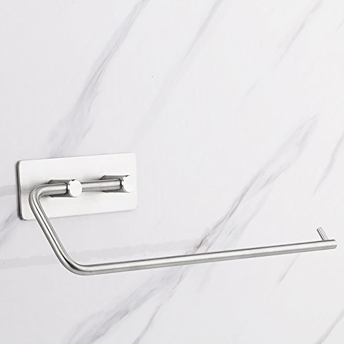 Wysgvazgv Toilet Roll Paper Holder, Toilet Tissue holder Silver Wall Mounted Self Adhesive bathroom 304 Stainless Steel Metal Tissue Roll Hanger Square Style Rustproof