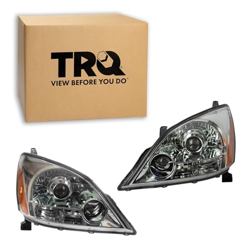 Image of TRQ Driver and Passenger Side Headlight Assembly 2 Piece Set Halogen Compatible with 2003-2009 Lexus GX470