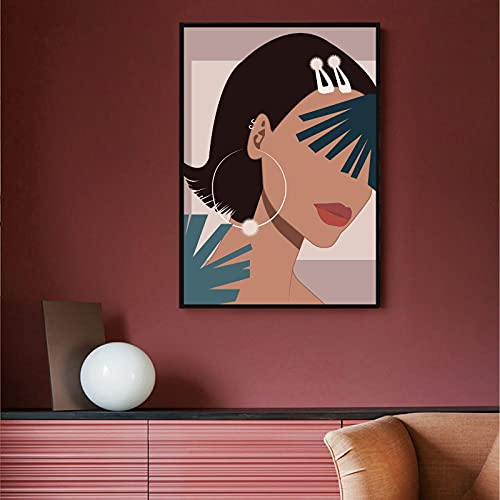 Toile Art Abstrait Femme Bohème 60x80 cm Décoration Murale Moderne pour Chambre et Séjour