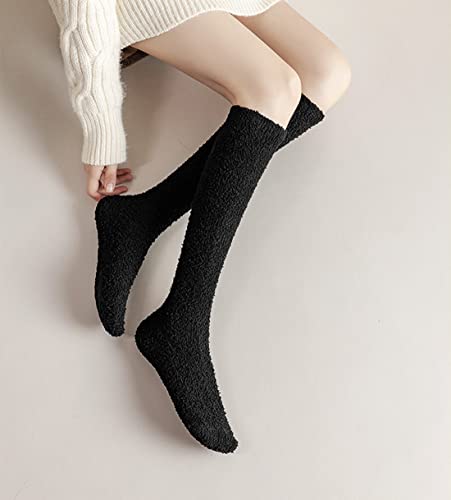 Fitu 850-3BLACK Women'S Long Soft Warm Fuzzy Socks 3-Pack Coral Velvet Cozy Fleece Slipper Socks thumb #1