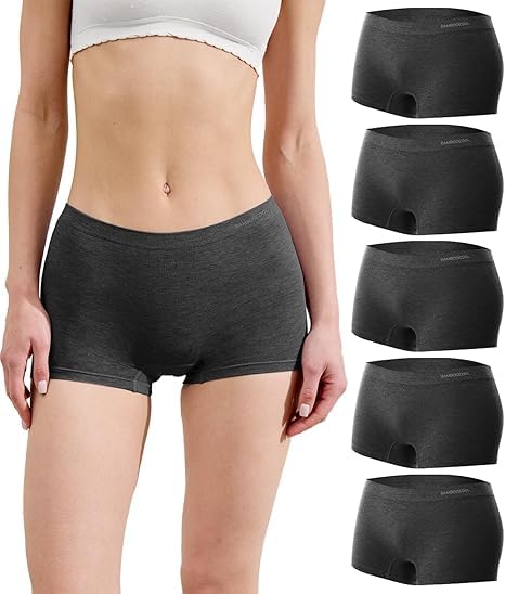 SunFlux® Women's Boyshort Panties Seamless Underwear Stretchy Moisture Wicking Boxer Briefs for Ladies 5 Pack-image-18
