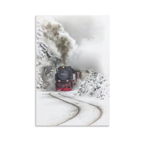 電車 絵画 風水 風景画 玄関 開運 海岸 ポスター ポスター 装飾 絵 キャンバス 壁アート リビングルーム 寝室 印刷 アートパネル24x36inch(60x90cm)