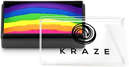 Kraze FX Dome Stroke - Anthem (25 gm), Professional 1-Stroke Split Cake, Hypoallergenic, Non-Toxic, Water Activated Face & Body Painting Makeup Supplies for Sensitive Skin, Kid Safe, Adults