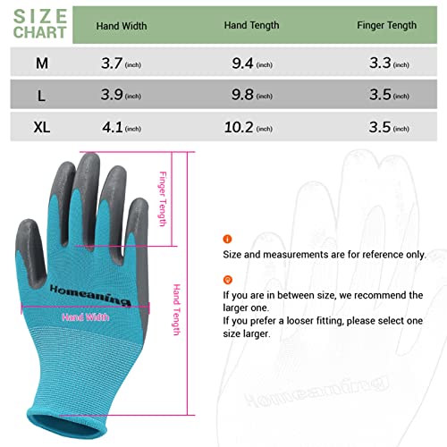 Homeaning Gardening Gloves For Women And Men, Nitrile & Rubber Coated Protective Gloves, Garden Gloves Thorn Proof, Outdoor Work Gloves, Blue, Green, Grey, Pink (Xl, Nitrile- 6 Pairs- Blue) #TOP2