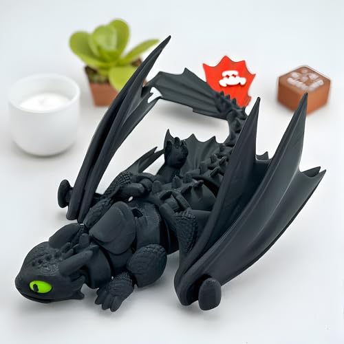 Image of Azoth Adorable Toothless Dragon - Night Fury & Light Fury Collectible Toy Set for Boys, Girls & Anime Lovers - Dragon Action Figure Teenagers & Toy Collectors (Couple Edition, Set of 2)