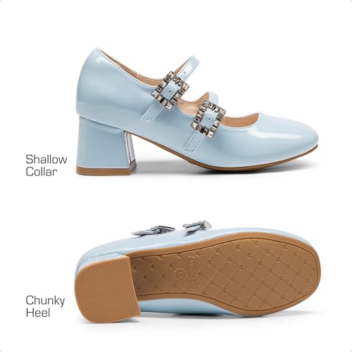 DREAM PAIRS Girls Dress Shoes Mary Jane Double Straps High Heel Easter Wedding Party Church Princess Communion Pumps for Little/Big Kids3