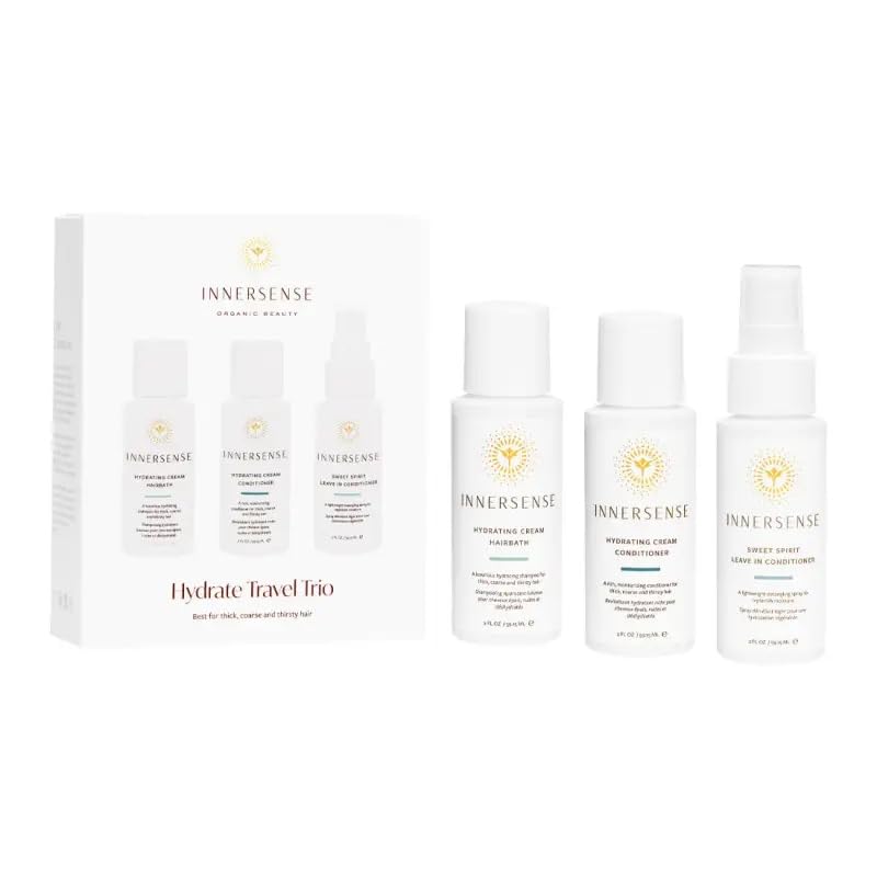 Innersense Hydrate Travel Trio kit de trois soins capillaires hydratants format voyage