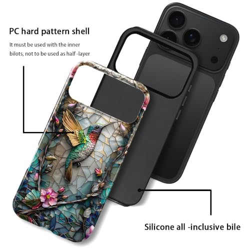 Coque P19JL Pro Max rigide hybride résistante aux rayures fleur colibri - 3