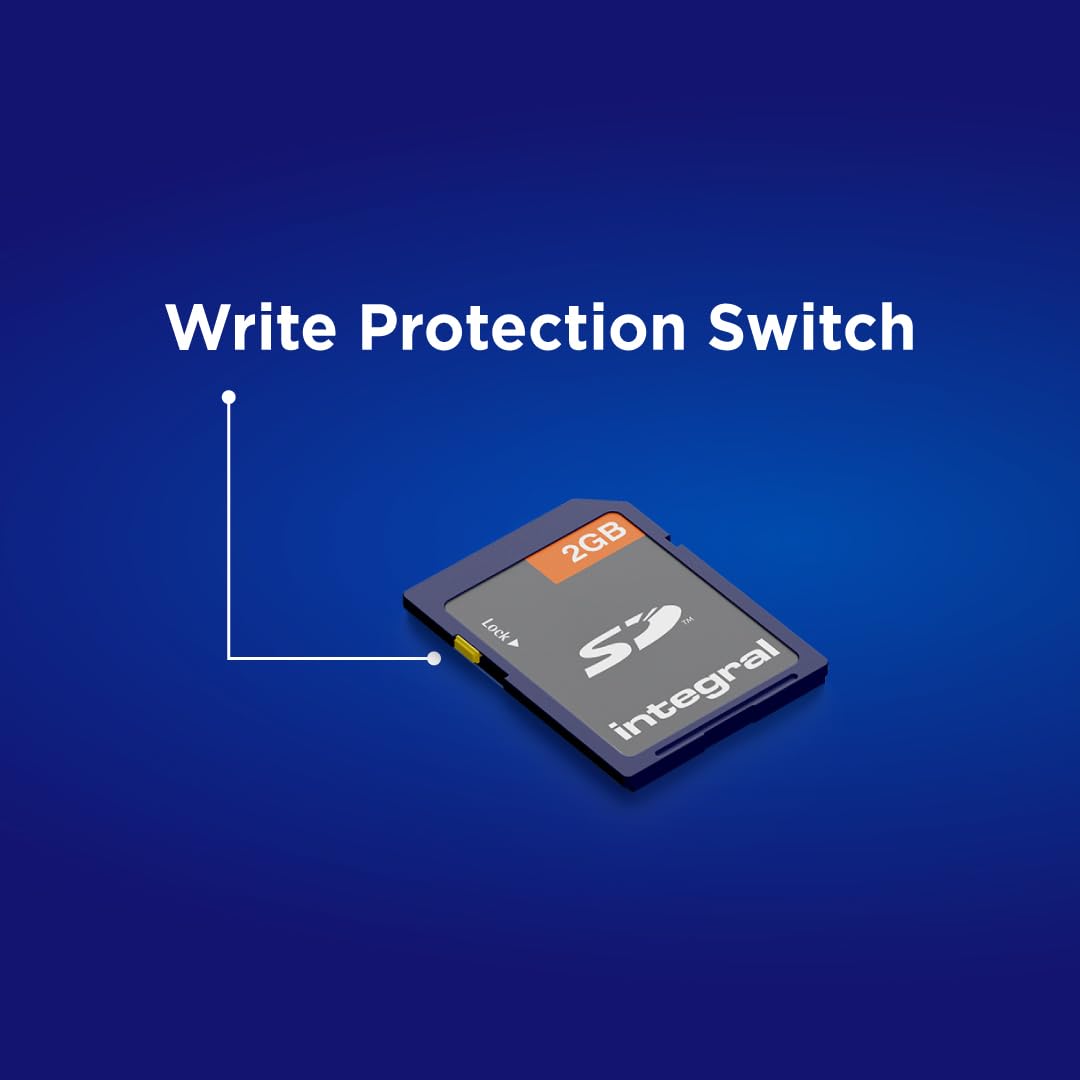 Integral Scheda di memoria SD da 2 GB (Secure Digital), confezione da 5, compatibile con dispositivi legacy, fotocamere, lettori MP3, videocamere e altro ancora