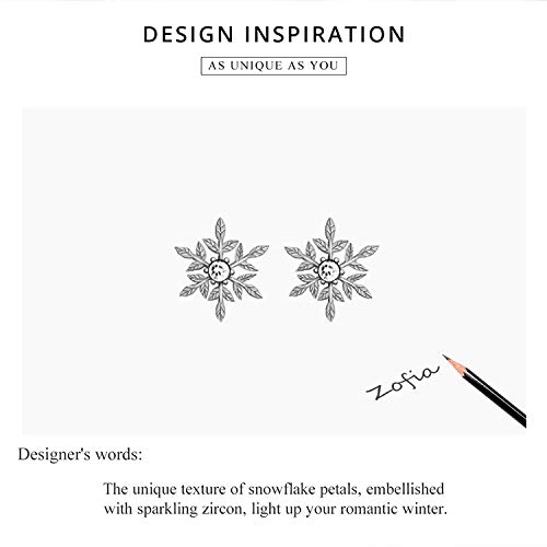 Boucles d'oreilles flocon de neige en argent 925 sterling durable - 4
