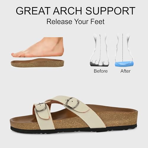 Image of Centrino Women's Berkin-Style Slip-On Sandals | Open Toe Design | Soft PU Footbed | Lightweight & Comfortable | Arch Support | On-Grip Sole | Casual Outdoor Wear (9224)