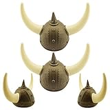 Adorox Adult Kid Medieval Viking Warrior Horns Plastic Hat Helmet Unisex Halloween Party Costume Accessory