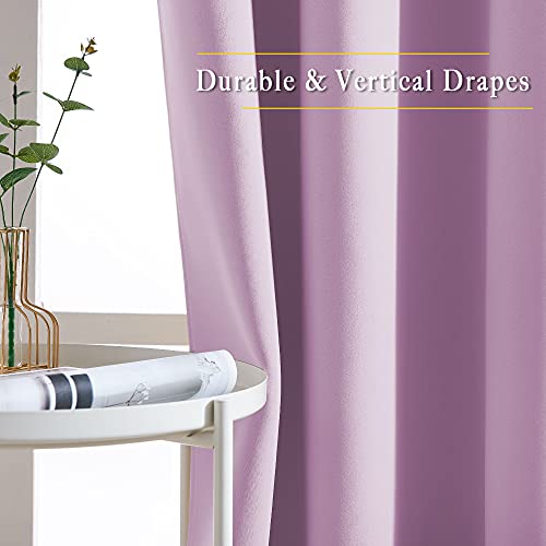 NICETOWN Room Darkening Patio Sliding Door Curtains 84 inch Length, Grommet Divider Thermal Insulated Curtain Drapes for French Door/Living Room (Lilac, W100 x L84, 1 Panel)