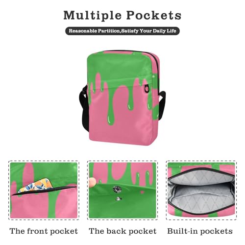 Graffiti Art Peach Green cute messenger bag Crossbody Bags For Women Small Womens Fashion Purses Adjustable Strap for business School2