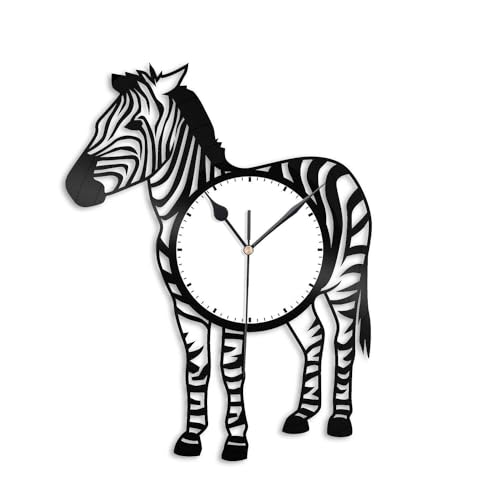 Horloge murale vinyle motif zèbre le cadeau de crémaillère idéal - 2
