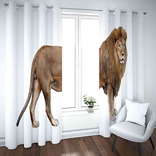 Rideau isolant thermique lion 3D occultant pour salon - 4