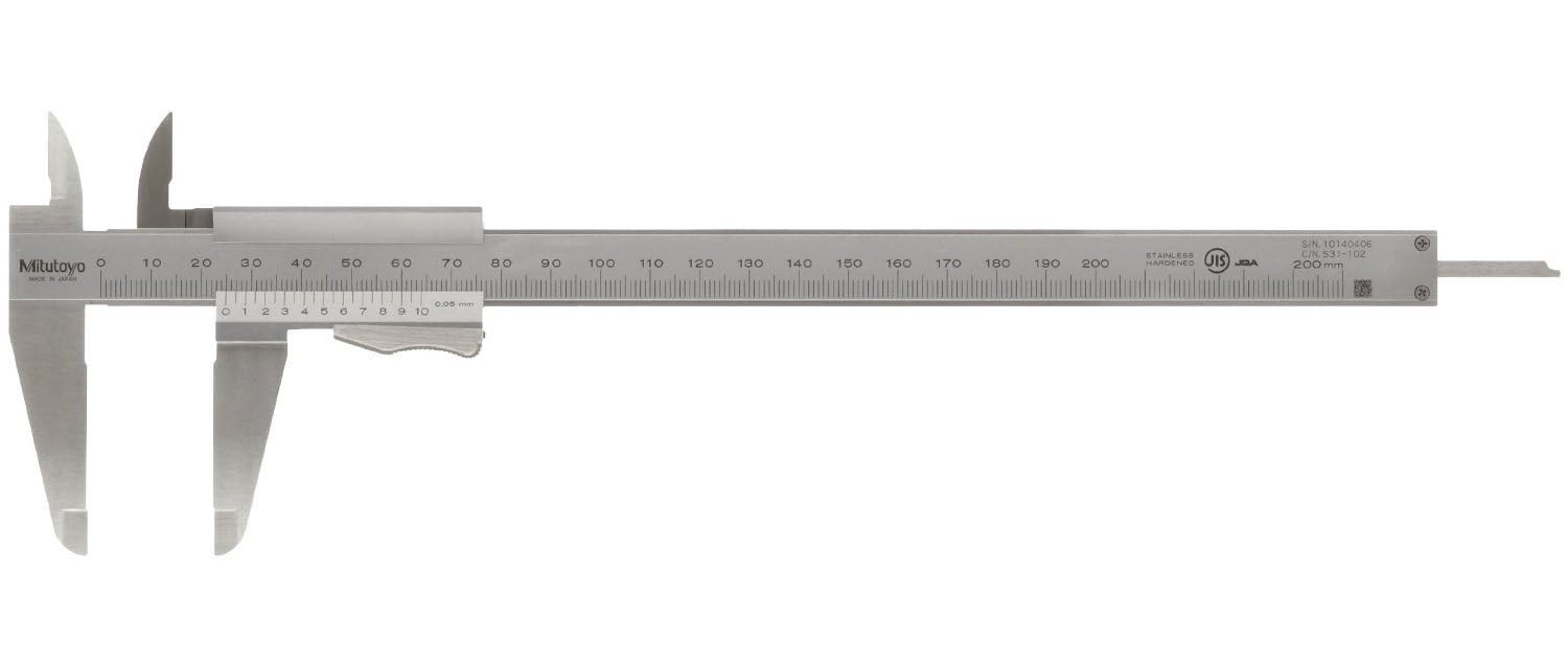 Mitutoyo 531-102 Nonius-Messschieber, 0-200 mm