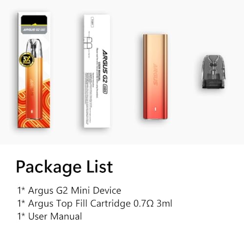Miniatura 8 de For Voopoo Argus G2 Mini Kit 30 W Vape Medianoche Negro Batería 1200mah 3 Ml 0,7 Cartucho Argus Pod Top Fill Mtl Atomiseur Cigarrillo Electrónico Vaporizador Original - No Nicotine