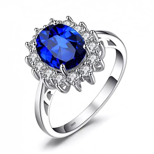 Bague de fiançailles bleu argent 925, le symbole d'un amour éternel