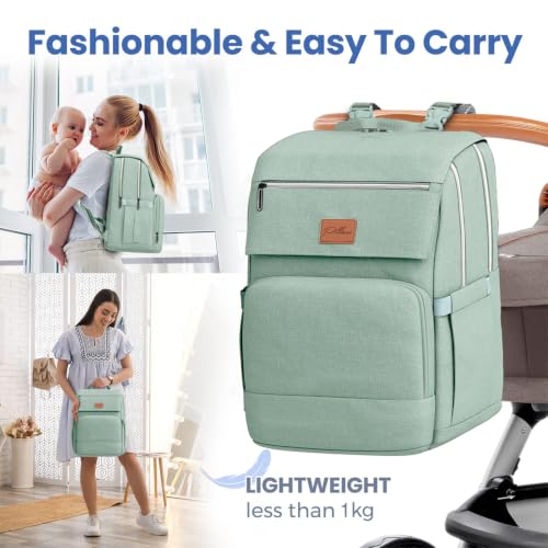 Image of PILLANI Baby Diaper Bag Backpack - Baby Bag for Boys & Girls, Large Waterproof Diaper Backpack - Toddler Diaper Bag with Changing Pad, Boy Baby Shower Gifts for Mom - Newborn Stuff, Baby Essentials