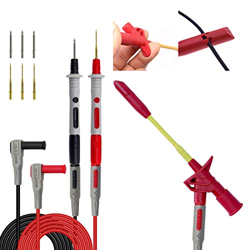Testeronics 54-In-1 Multimeter Test Probe And Test Lead Kit For Electronic Specialties Automotive| Heavy Duty Puncture Probe Wire-Piercing Test Clips | Multi-Type Back Probe Set | Alligator Clips #TOP3