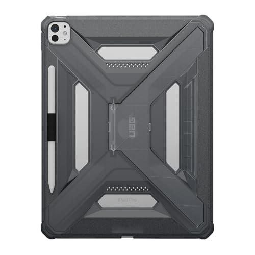 Image of Urban Armor Gear UAG Designed for iPad Pro 13 inch Case (8th /7th Gen, M5 /M4) (A3360, A3361, A3362) Scout Plus Rugged Transparent Protective Cover with Kickstand and Pencil Holder - Translucent Ash Grey
