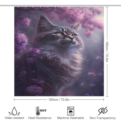 Eviter les éclaboussures avec le rideau de douche chat imperméable et robuste - 4