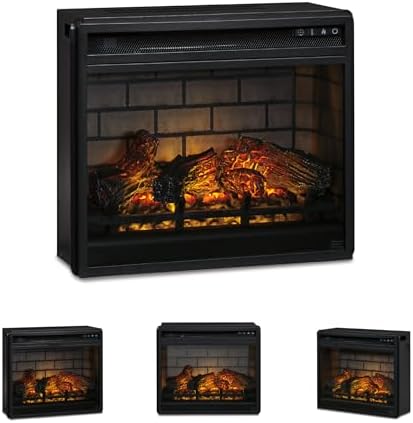 Signature Design by Ashley 24" Electric Infrared Fireplace Insert with Remote Control, Black - Thumbnail 4