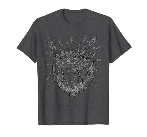 Giant Lemon Meteor Crater Graphic Tee T-Shirt, Men, Dark Heather Grey, Small