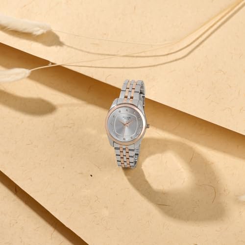 Image of Sonata Poze 7 Analog Silver Dial Rose Gold Sheet Metal Strap Watch for Women - SP80146KM01W