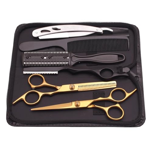 Ciseaux de coiffure 6" en acier inoxydable doré pour une coupe nette