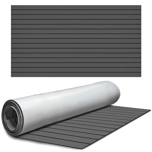 THE LOFT 7 DESIGN Teak EVA Foam Decking Sheet Rolls (Dark Gray, 94.5 in. x 47 in.)