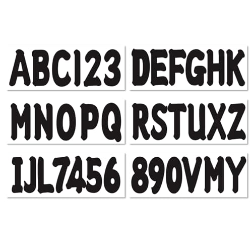 SeaSierra 4 Sets of 3" Marine Boat Black Sticker Decals A-Z Letters & 0-9 Numbers for Yachts & Personal Watercraft Waterproof Anti-Scratch