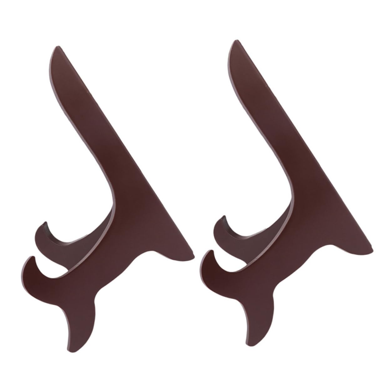 Cabilock Stylish 2pc Wooden Plate Holders Display Stands for Photos Books Platters Versatile