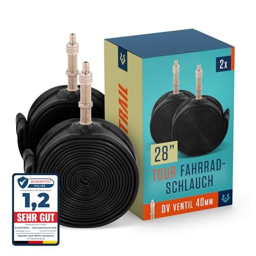 Alphatrail Fahrradschlauch Rick 28 Zoll DV Dunlopventil 2X Set mit Mobilitätsgarantie I Kompatible Fahrradreifen Schwalbe, Continental, Conti, Michelin, Kenda & Maxxis Fahrrad Schlauch