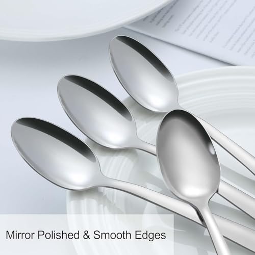 Image of ikis - Stainless Steel Medium Dinner /Table Spoon Set - Set of 6 / Stainless Steel Teaspoons, Spoon