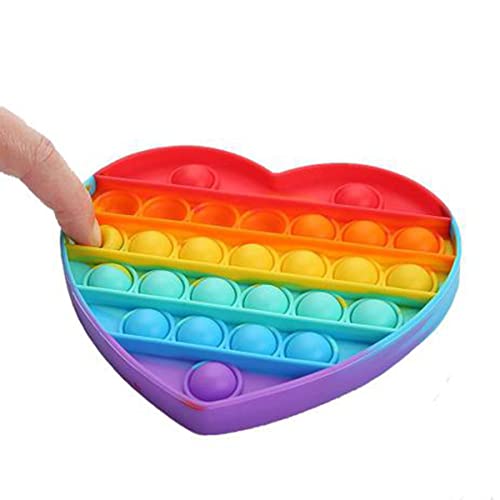 Pop It Coração Colorido Brinquedo Anti Stress Fidget Toy