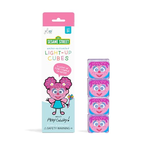 Glo Pals x Sesame Street Water-Activated Light-Up Cubes for Sensory Play (Abby Cadabby - Cubes Only)