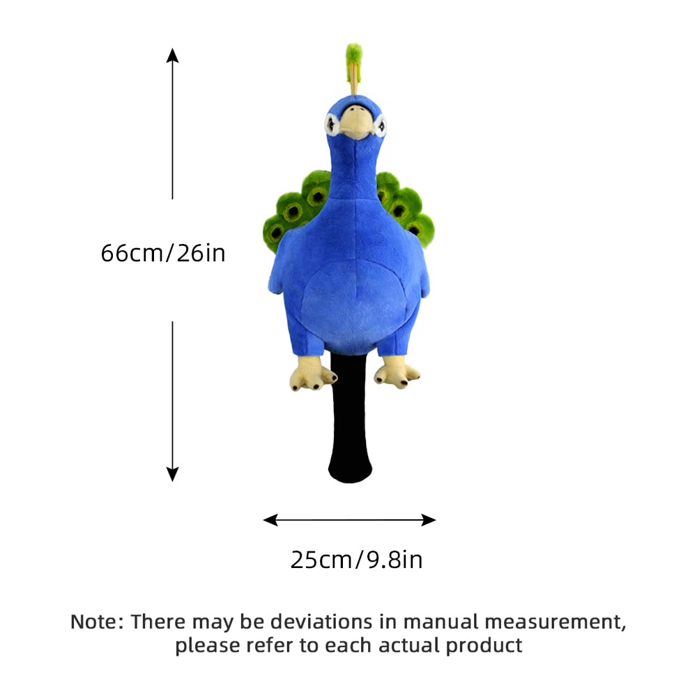Scott Edward Funny Golf Club Cover Fit Well for Driver Golf Club Cute Animal Zoo Design Soft Functional Golf Headcover Stylish Protection for Men and Women (Peacock-DR) - Image 4