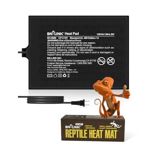 BN-LINK Reptile Heating Pad Electric Indoor Under Tank Terrarium Heating Mat Waterproof for Turtles, Lizards, Frogs, and Other Reptiles, 6" X 8"