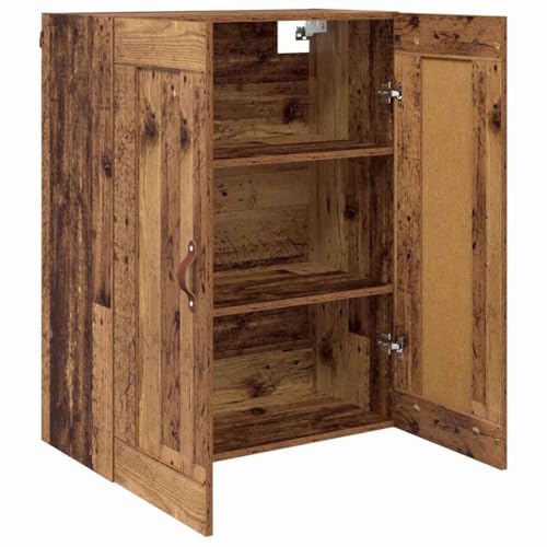 Armario de pared con aspecto de madera envejecida de 2 puertas 6