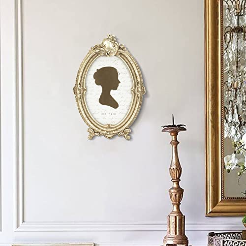 Sunlit Vintage Picture Frame 4X6 Inch, Oval Antique Photo Frames With Glass Front, Luxury Photo Display, Tabletop Wall Hanging, Gift Ideas, Vintage Silver #TOP6