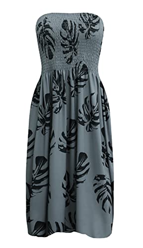 Image of Zyyfly Strapless Dress for Women Summer Beach Boho Smocked Tube Top Dress