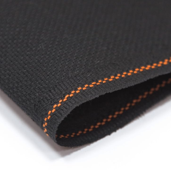 Image of Wizardi Fein Aida 18 Count Black 3793 720, Precut Zweigart Cross Stitch Fabric, 100 Percent Cotton Blank Needlepoint Canvas and Embroidery Cloth, 19x21 in for Adults