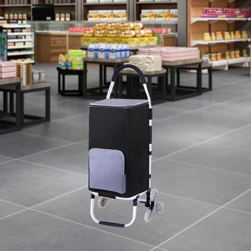 Bolsa para carrito de compras térmica y plegable en tela Oxford negra para supermercado 8