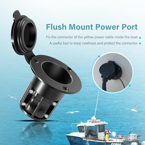 Câble Cannon Downriggers connecté via ce port d'alimentation encastré rapide