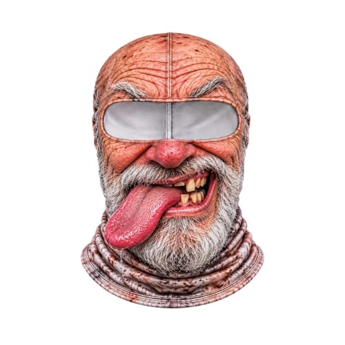 Christmas Masks for Adults 3D Realistic Funny Face Balaclava Old Man Mask - image 1