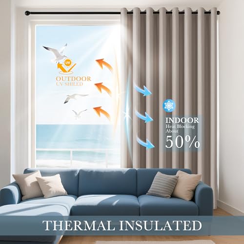 Image of PONY DANCE Blackout Curtains for RV Camper Windows, Privacy Thermal Insulated Mini Curtains & Drapes for Bedroom Bathroom Kitchen Door Window Farmhouse Cover(2 Panels, W 42 x L 36 inches, Light Taupe)